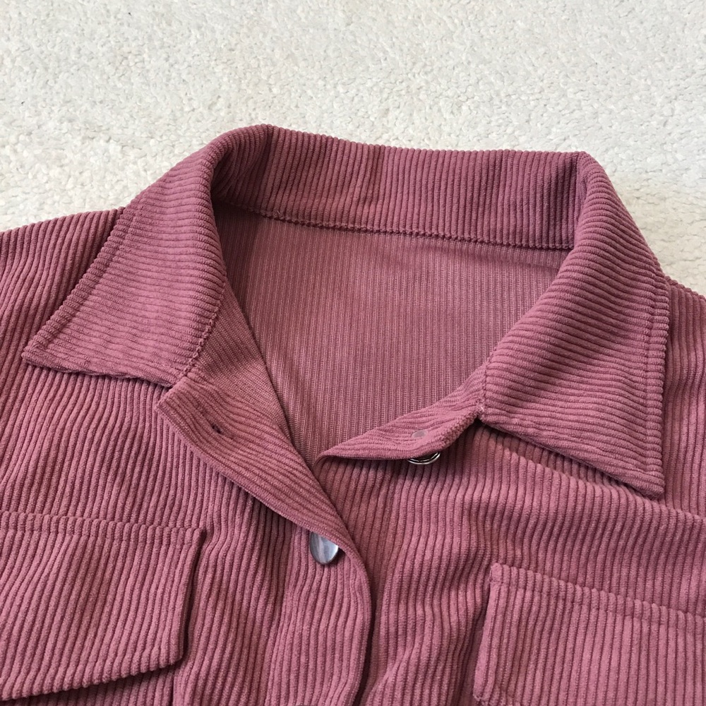Halara Cropped Corduroy Jacket Deco Rose Pink Size M - Picture 8 of 13